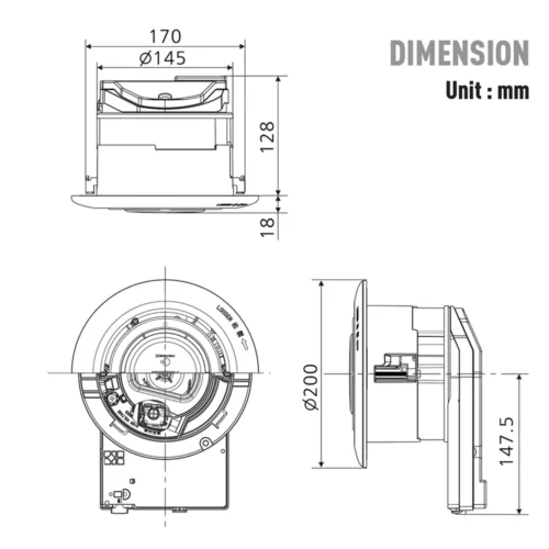 Kích thước máy Phát Nanoe Panasonic FV‑15CSD1