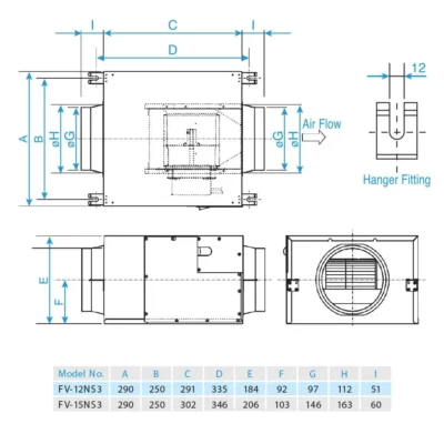 Quạt hút Cabinet Panasoic FV‑12NS3