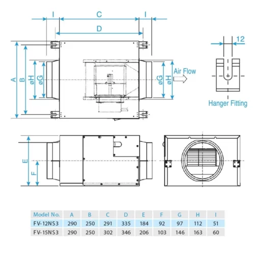 Quạt hút Cabinet Panasoic FV‑12NS3