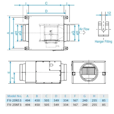 Quạt hút Cabinet Panasonic FV‑25NS3